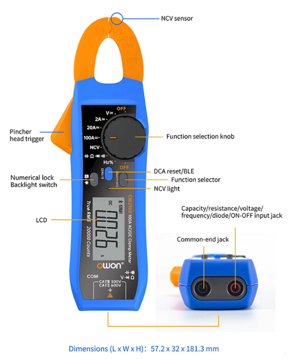 Owon CM2100B clamp meter image 2